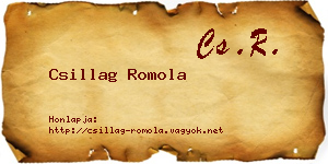 Csillag Romola névjegykártya